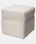 Home Deco and More Removable Lid Storage Pouf, White, Packshot View