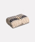 Home and Styling Melange Fringed Throw, Black, Packshot View