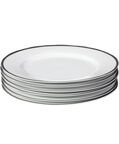 Silver-rimmed Soup Plates 6-piece Set - 20 Cm