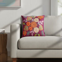 Home Deco and More Naomi Embroidered Velvet Cushion, Packshot View
