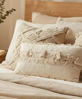H and S Collection Woven Textured Rectangular Cushion, Packshot View