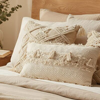 H and S Collection Woven Textured Rectangular Cushion, Packshot View