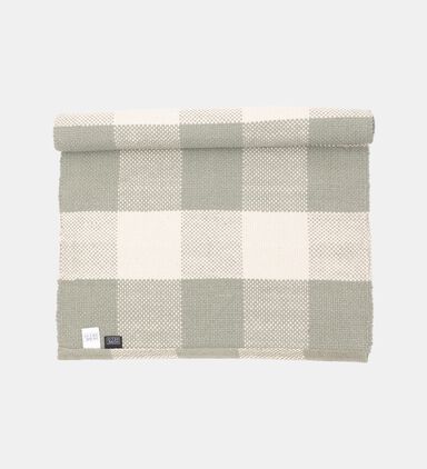 Home Deco and More Bodos Cotton Checked Kitchen Rug, Green, 70x140-cm, Packshot View