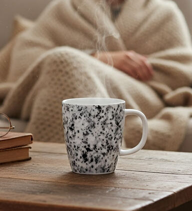 Salt and Pepper Masonry Porcelain Granite Mug, Packshot View