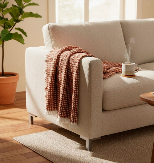 Honey Waffle Cotton Wool Throw