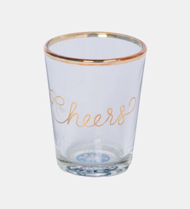Just Married Gold Rim Shot Glass Set