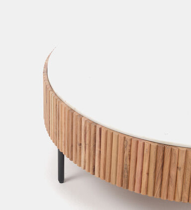 Home Deco and More Acacia Wood Ribbed Coffee Table, Packshot View