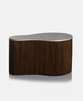 Home Deco and More Mari Travertine Top Coffee Table, Brown, 83x72x34-cm, Packshot View