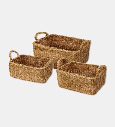 Home Deco and More Willow 3-piece Rectangular-shape Basket Set, Packshot View