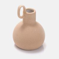 Ceramic Top Handle Round Vase