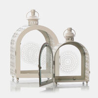 Metal 2-piece Lantern Set