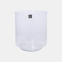 Wooden Base Glass Candle Holder 34 Cm