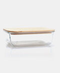 Glass Two-parts Bamboo Lid Contianer