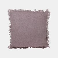 H and S Collection Cotton Zippered Slub Cushion, Brown, Packshot View