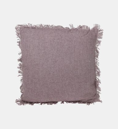 H and S Collection Cotton Zippered Slub Cushion, Brown, Packshot View