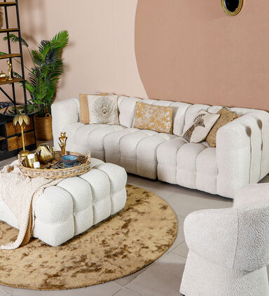 Home Deco and More Copenhagen 3-seater Sofa Ottoman, Packshot View