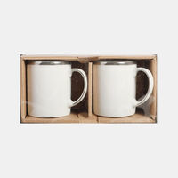 Home Deco and More Silver-rimmed Porcelain Mug, Packshot View