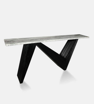 Home Deco and More Alaska Marble Wood Console Table, Packshot View