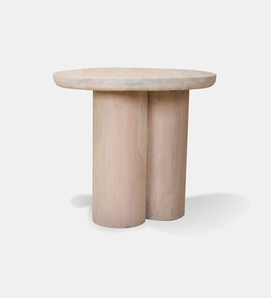 Home Deco and More Spherical Acacia Wood Side Table, Packshot View