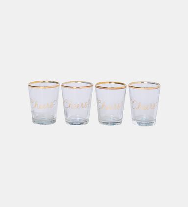 Just Married Gold Rim Shot Glass Set