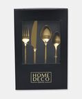 Home Deco and More Stainless Steel 18/0 Shiny-finish 24-piece Cutlery Set, Gold, Packshot View