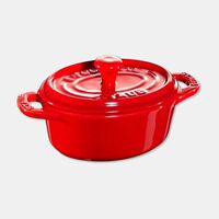 Staub Mini Oval Cocotte Pot, Red, 11-cm, Packshot View