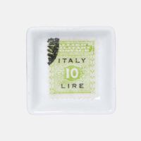 Voyage Stamp Design Square Dish