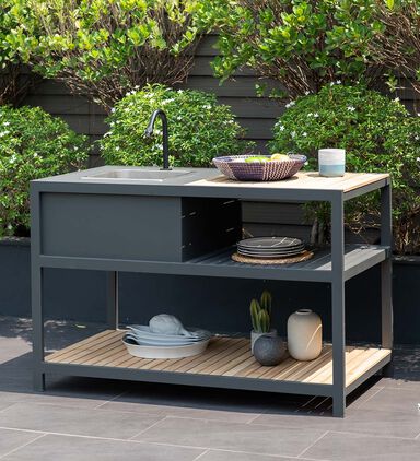 Amber Teak Wood Outdoor Kitchen Table