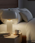 Cozy Lulu Metal Brushed Table Lamp, White, Packshot View