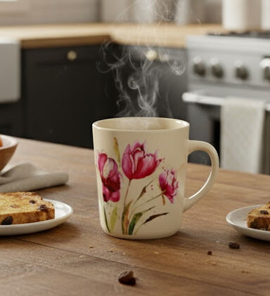 Home Deco and More Flowerfield Flroal Mug, Tulip, Packshot View