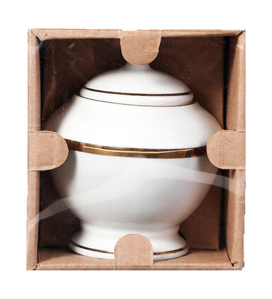 Gold-rimmed Porcelain Sugar Box