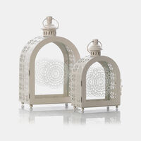 Metal 2-piece Lantern Set