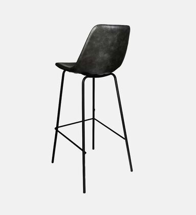 Home Deco and More Synthetic Leather Mappo Bar Chair, Dark-grey, 44x47x104-cm, Packshot View
