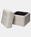 Home Deco and More Removable Lid Storage Pouf, White, Packshot View