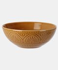 Home Deco and More Forest Green Embossed Leaf Shallow Bowl, Brown, Packshot View