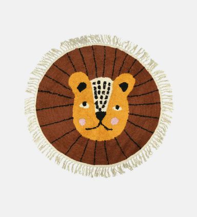 Children Lion-print Round Rug