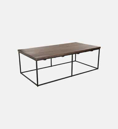 Home Deco and More Square Iron Legs Wooden Coffee Table, Packshot View