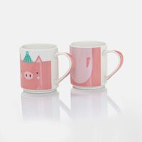 Home Deco and More Porcelain Animal Mugs 2-piece Set, Packshot View