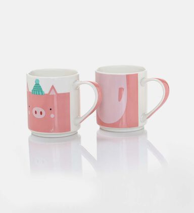 Home Deco and More Porcelain Animal Mugs 2-piece Set, Packshot View