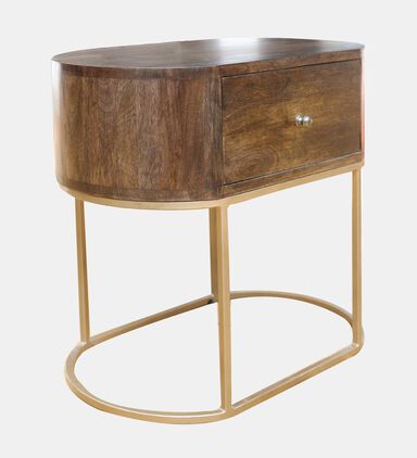 Home Deco and More Alexa 1-drawer Oval Bedside Table, Packshot View