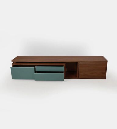 Home Deco and More Walnut Veneer Mountain Grain Tv Unit, Natural, 300x40x40-cm, Packshot View
