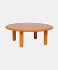 Home Deco and More Glossy Wooden Low Round Table, Orange, 100x36-cm, Packshot View