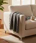 Home and Styling Melange Fringed Throw, Black, Packshot View