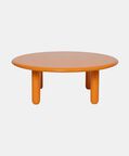 Home Deco and More Glossy Wooden Low Round Table, Orange, 100x36-cm, Packshot View