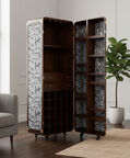 Home Deco and More Arch Mango Wood Bar Cabinet, Packshot View