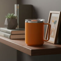 Redcliffs Outdoor Stainless Steel Interior Drinking Mug, Orange, Packshot View