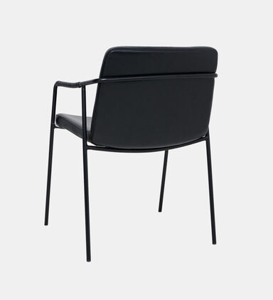 Dan Form Boto Leather Dining Armchair, Black, Packshot View