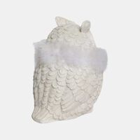 Fur Owl-shaped Ornament 12x12x18 Cm