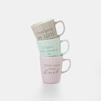 New Bone Printed Mug 3 Piece-set