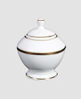 Gold-rimmed Porcelain Sugar Box